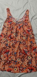 Orange floral maternity tank top